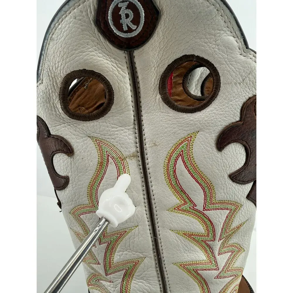 Tony Lama Mustang Beige Buckaroo RR2007L Western Cowgirl Boots Concerts Size 7.5